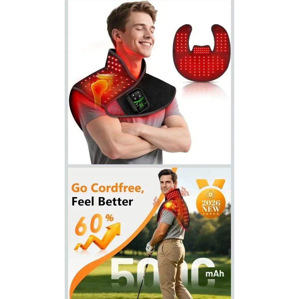 Red Light Therapy for Neck  Shoulder Pain Relief Cordless Shoulder Belt Wrap Box